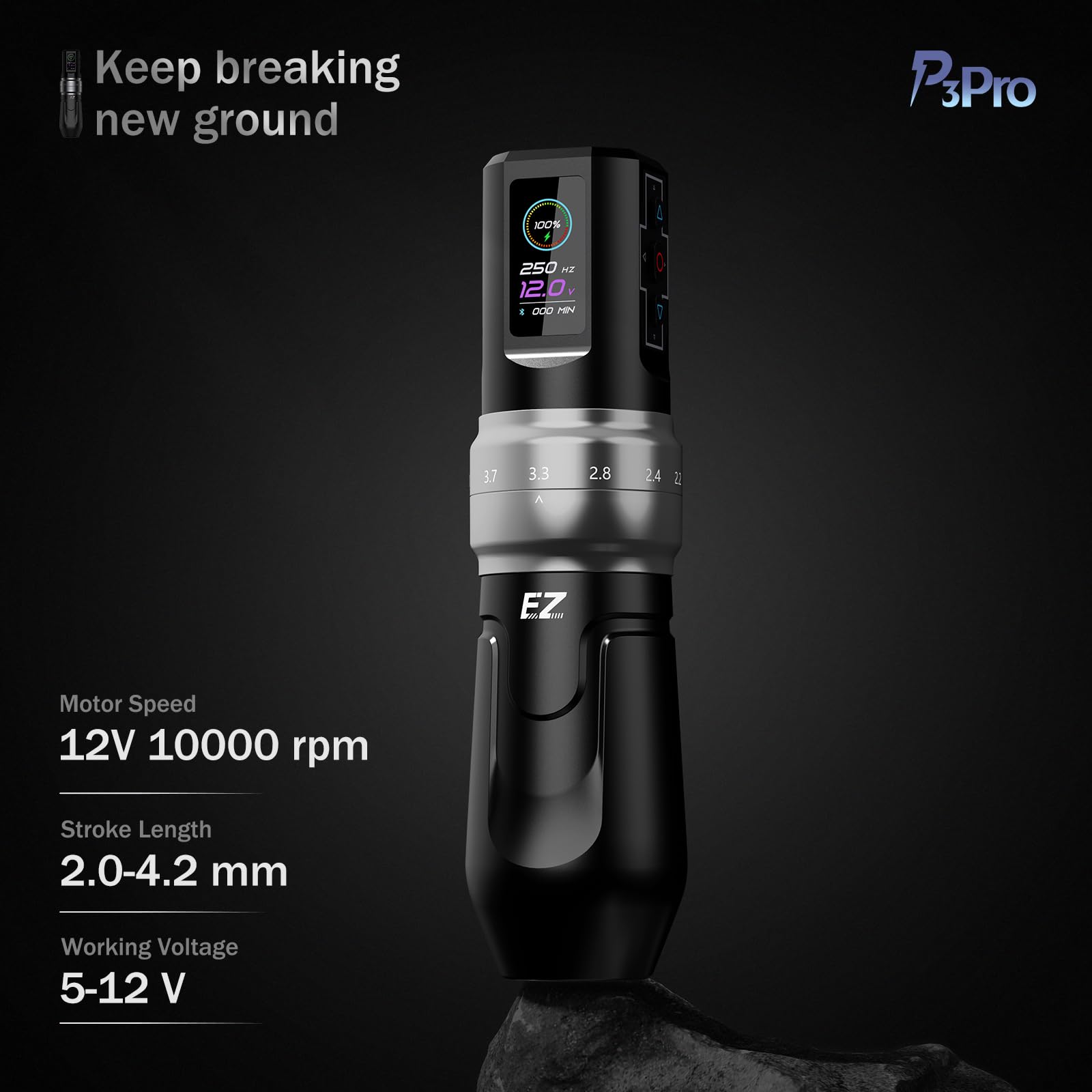 その他 EZ P3 pro tattoo machine EZ P3 Pro ワイヤレスバッテリータトゥーペンマシン — 6段階調整可能